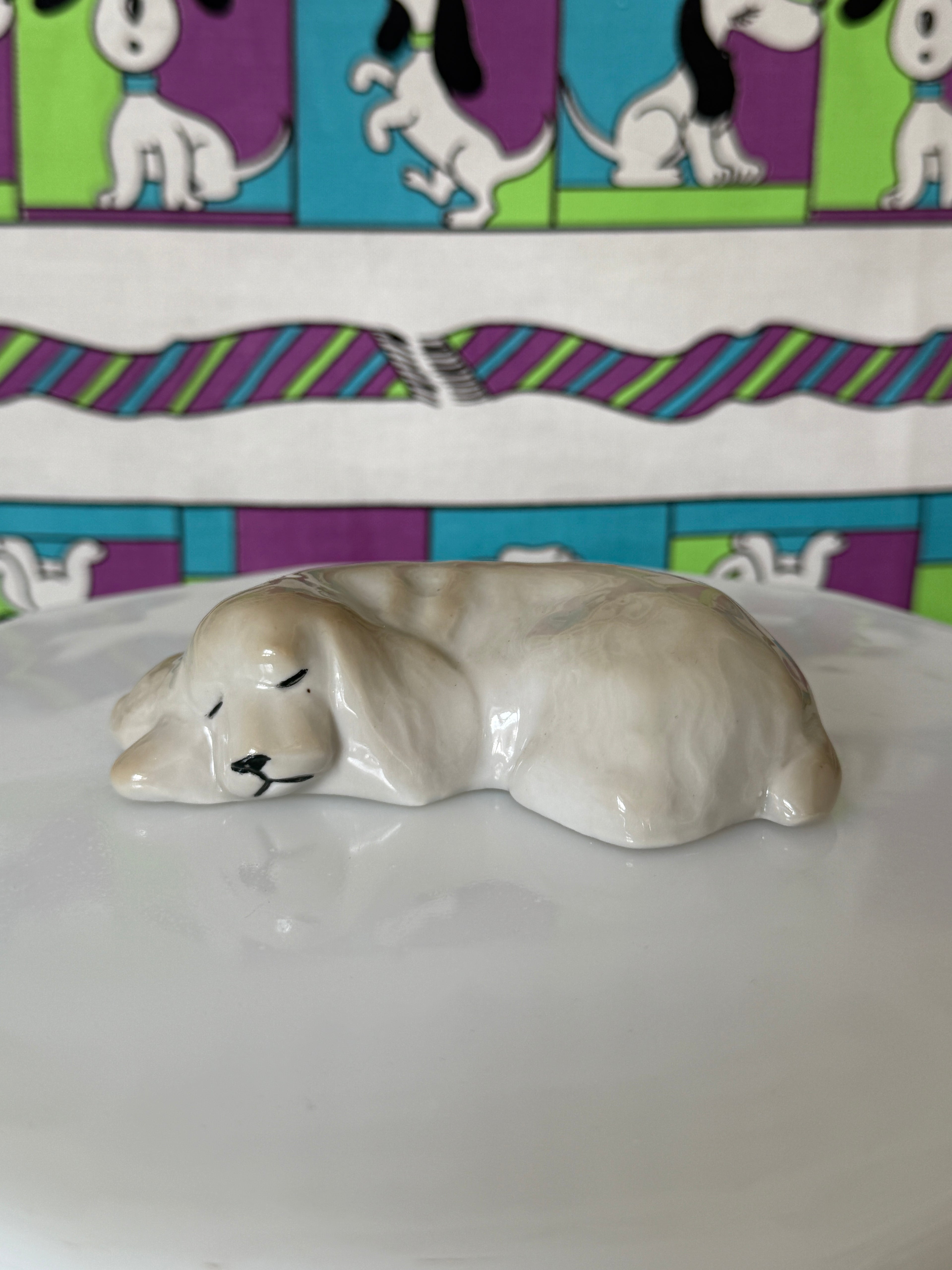 Vintage Sleeping Dog Figurine
