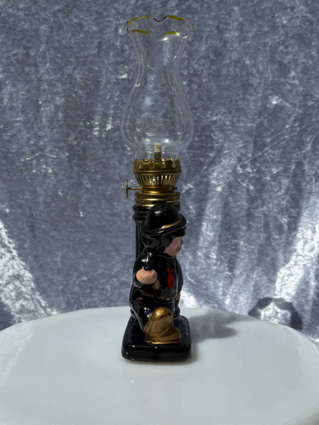 Vintage Mini Drunken Sitting Man Oil Lamp