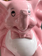 Vintage Pink Bow Tie Elephant Piggy Bank