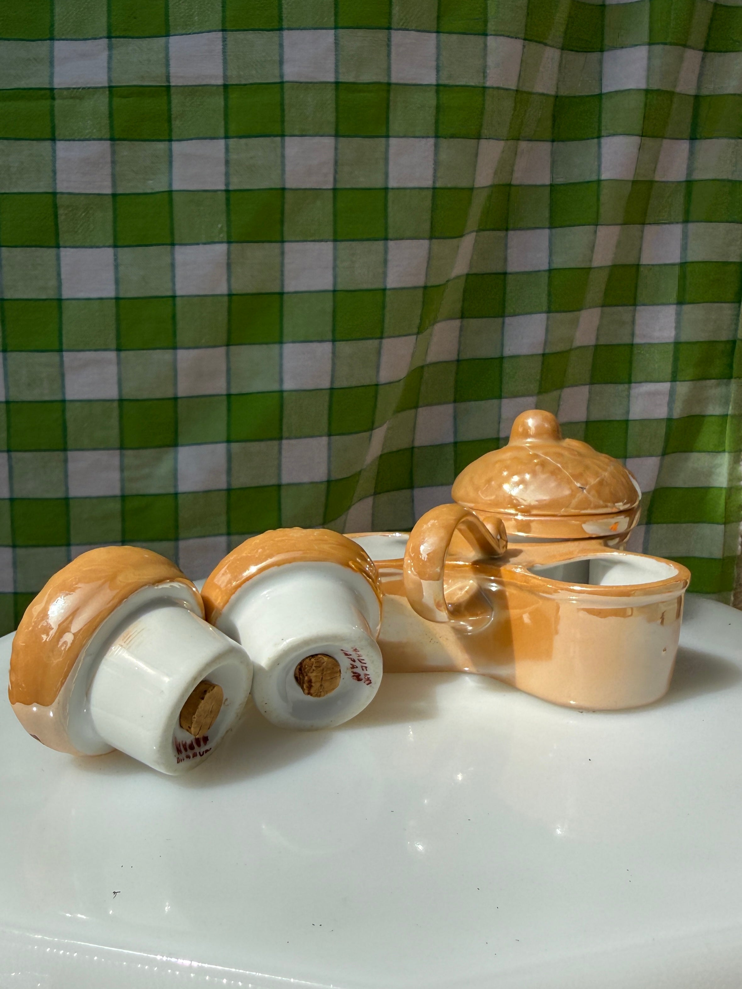 Vintage MCM Iridescent Muffin Shaker Set