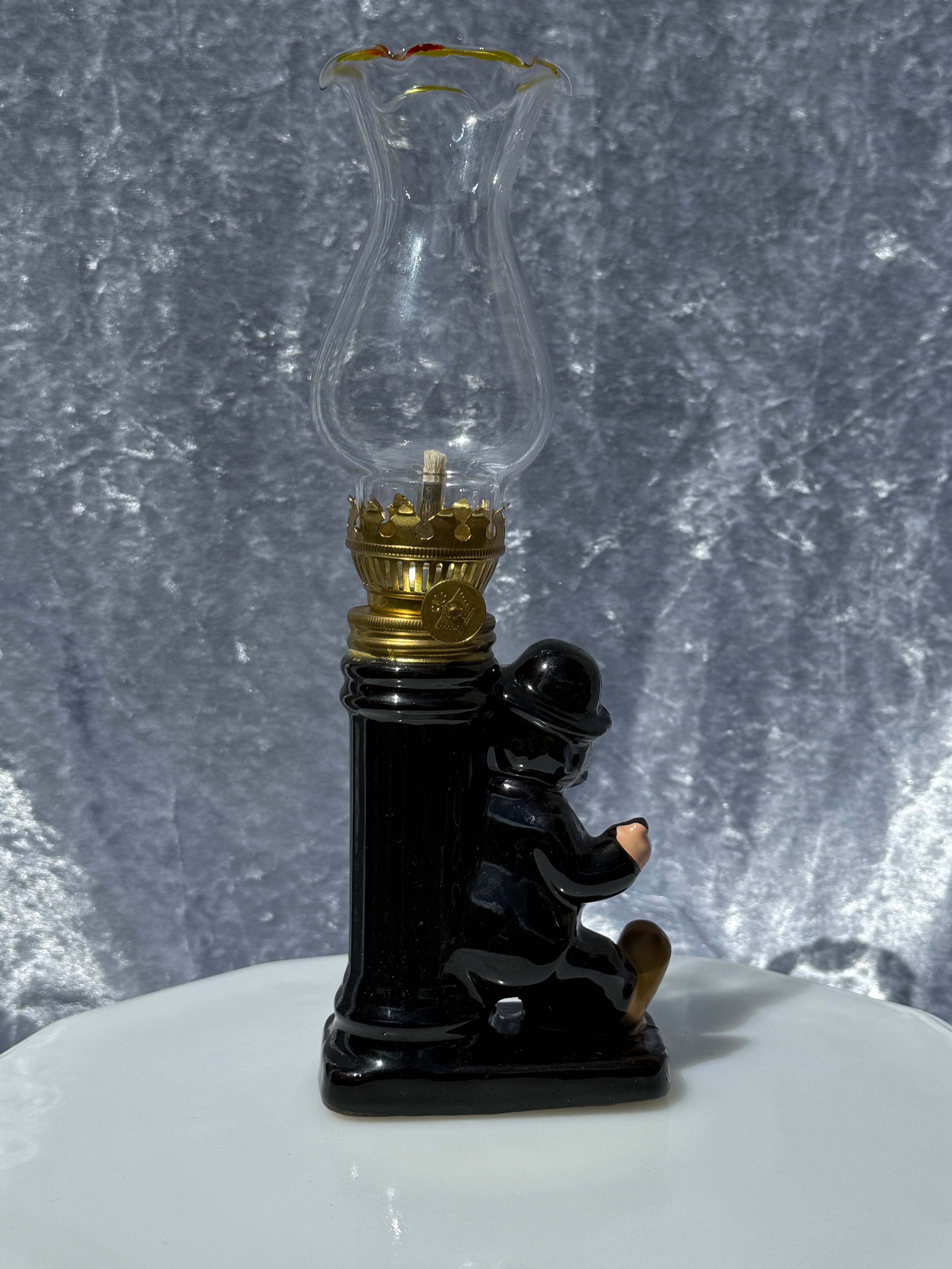 Vintage Mini Drunken Sitting Man Oil Lamp