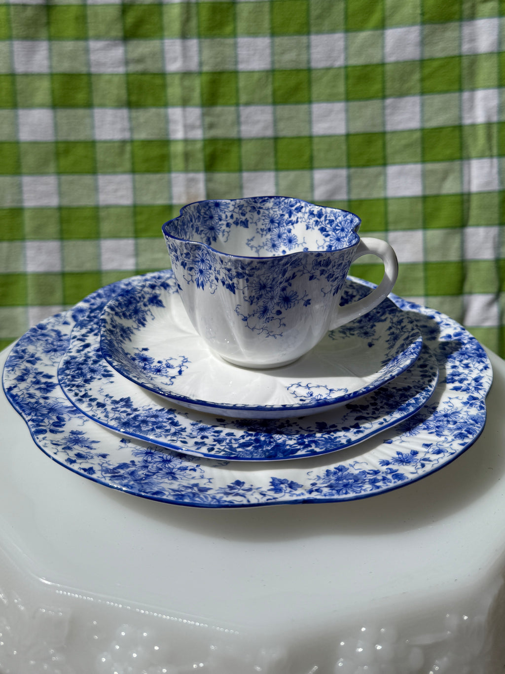 Shelley 'Dainty Blue' Teacup & Plate Set