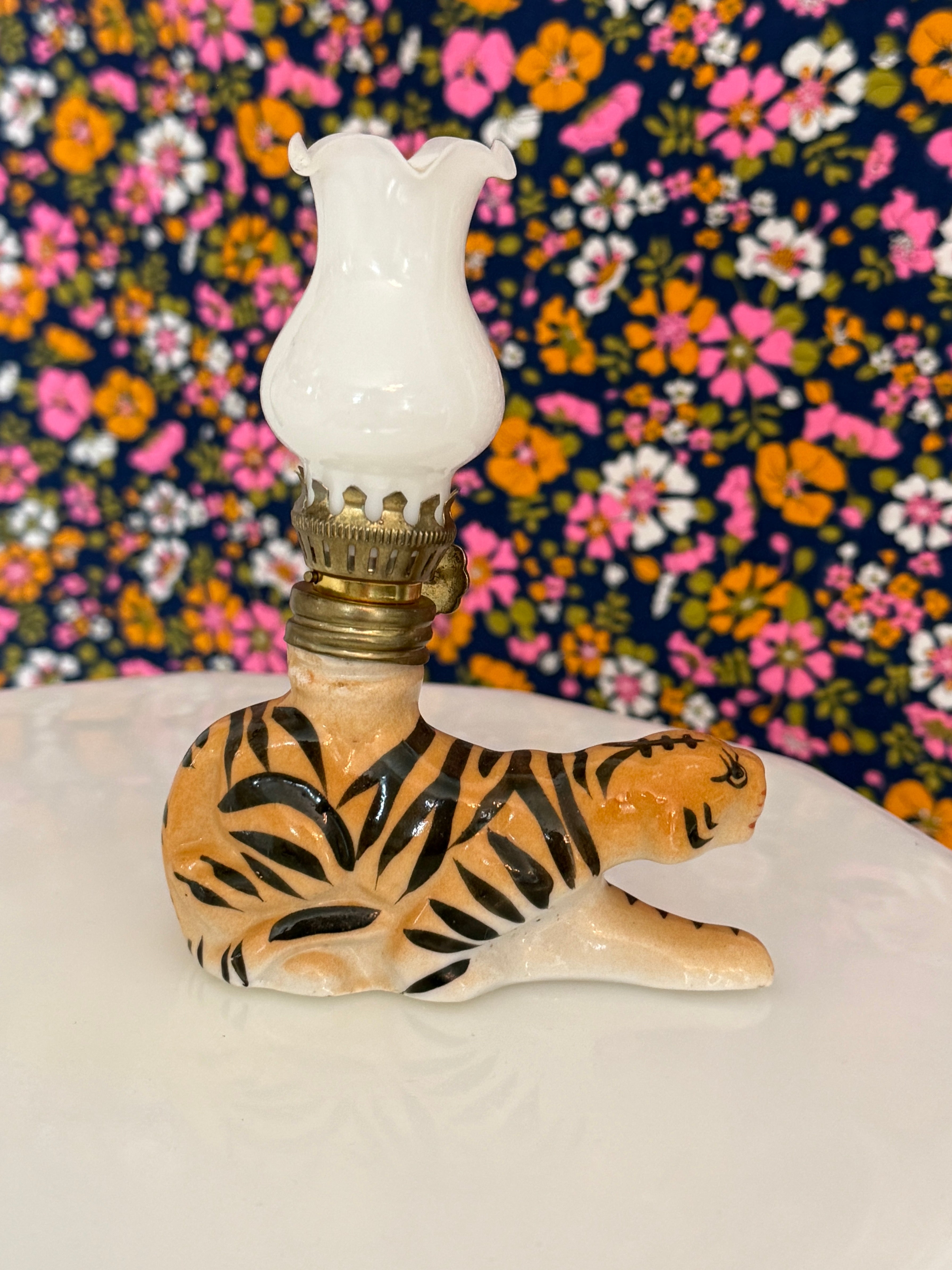 Vintage Mini Tiger Oil Lamp