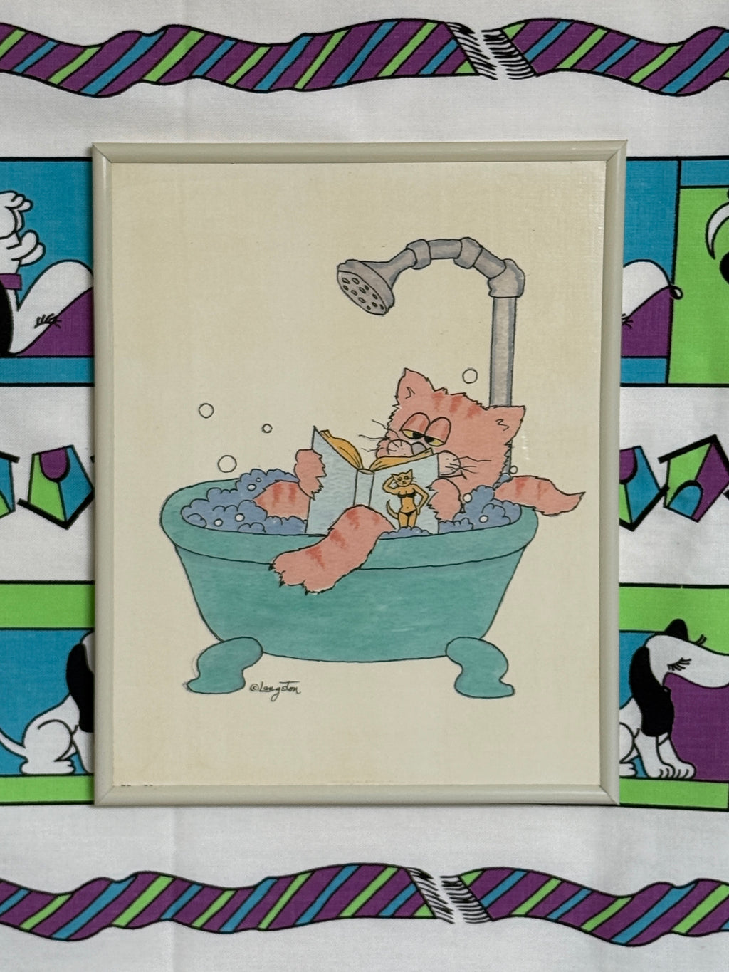 Langston Bathroom Cat Print