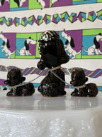 Vintage Redware Poodle Family