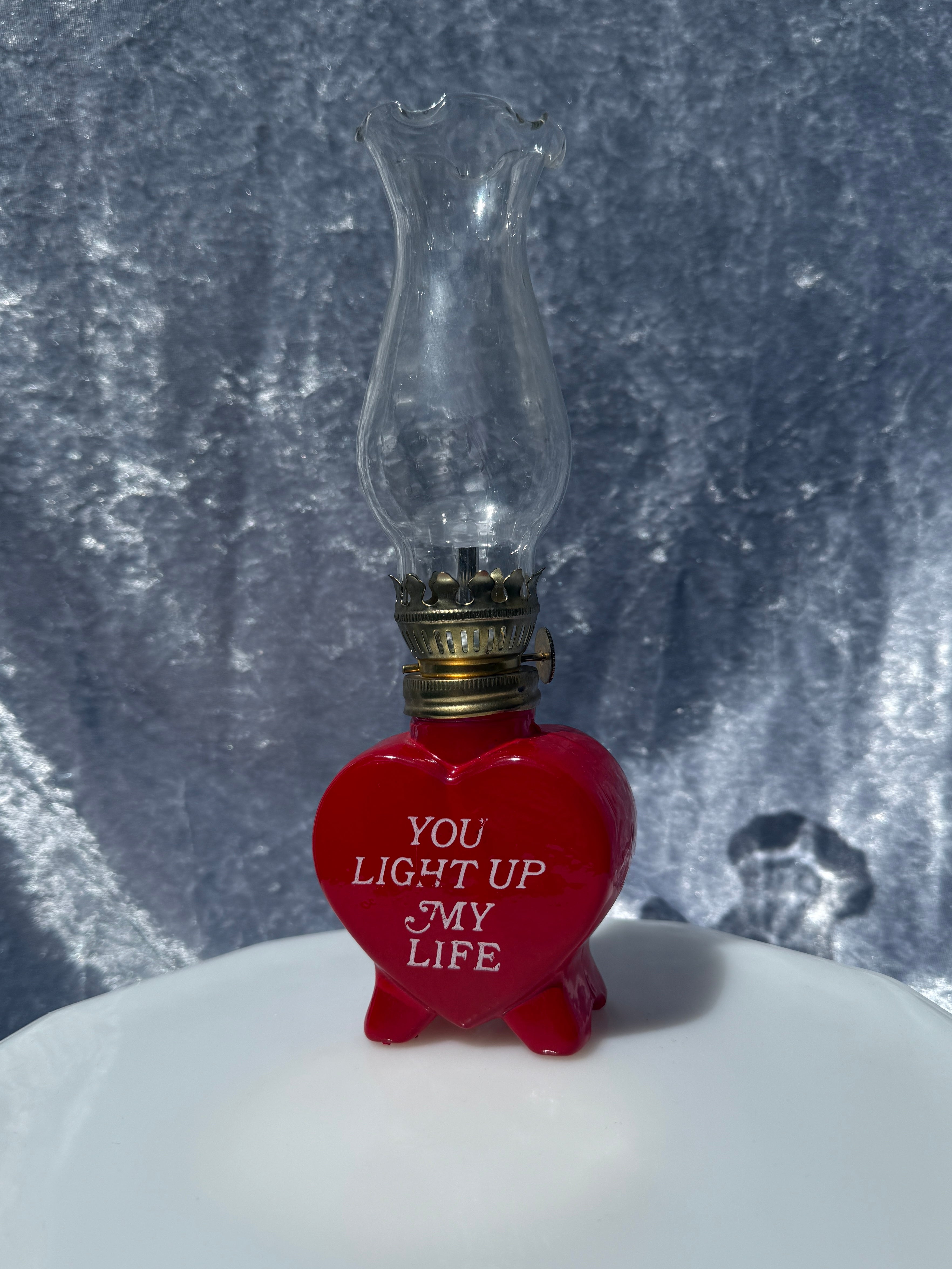 Vintage Mini "You Light Up My Life" Oil Lamp