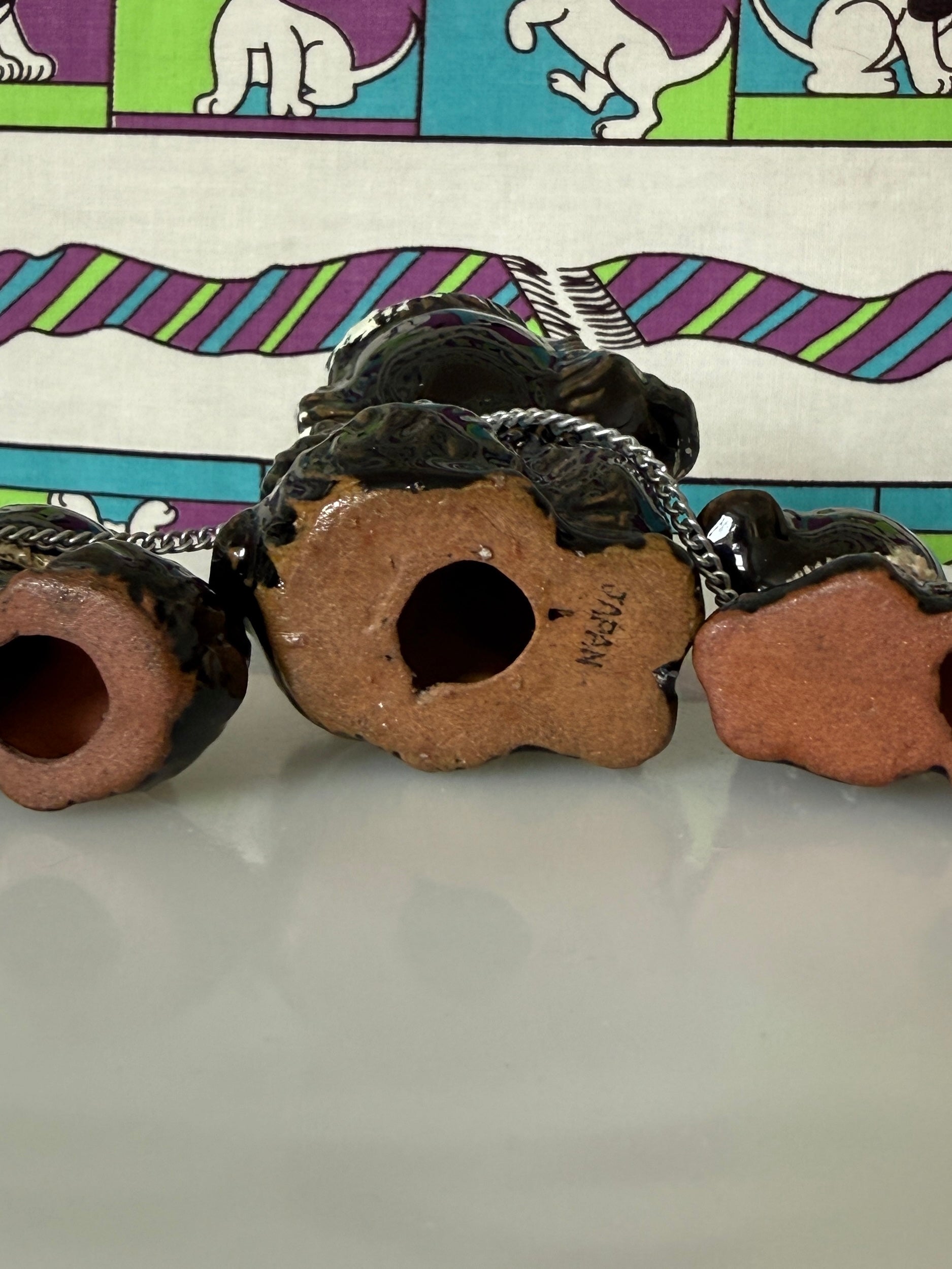 Vintage Redware Poodle Family