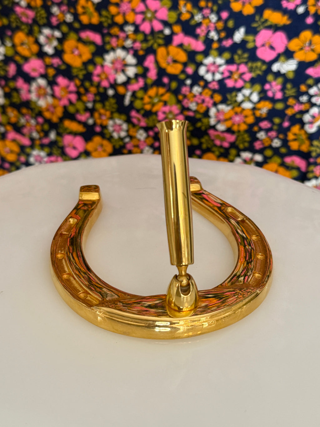 Vintage Brass Horseshoe Pen Holder