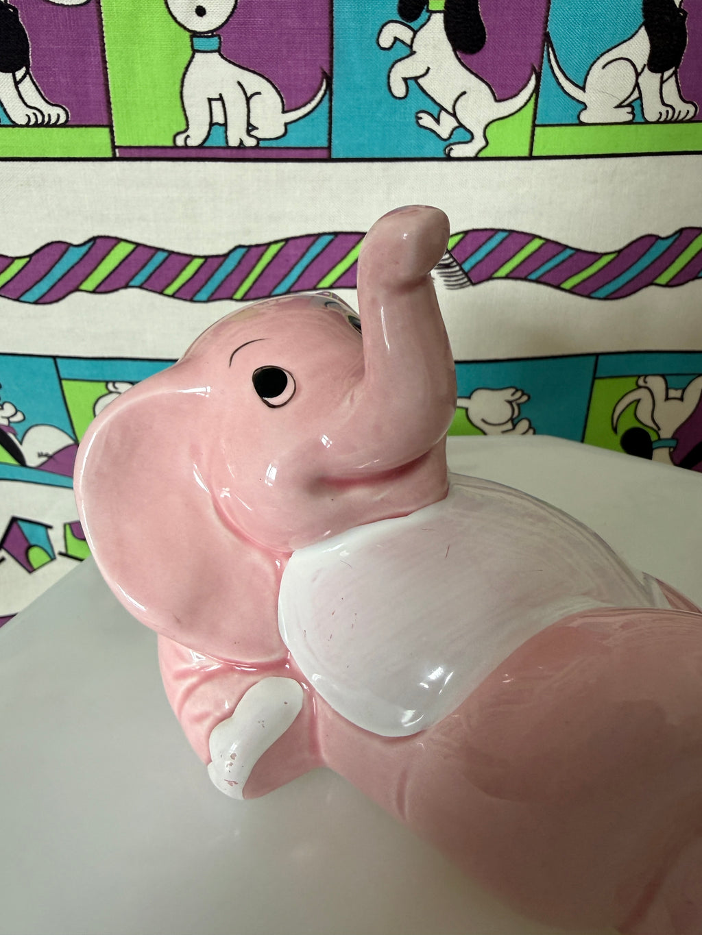Vintage Pink Elephant Piggy Bank