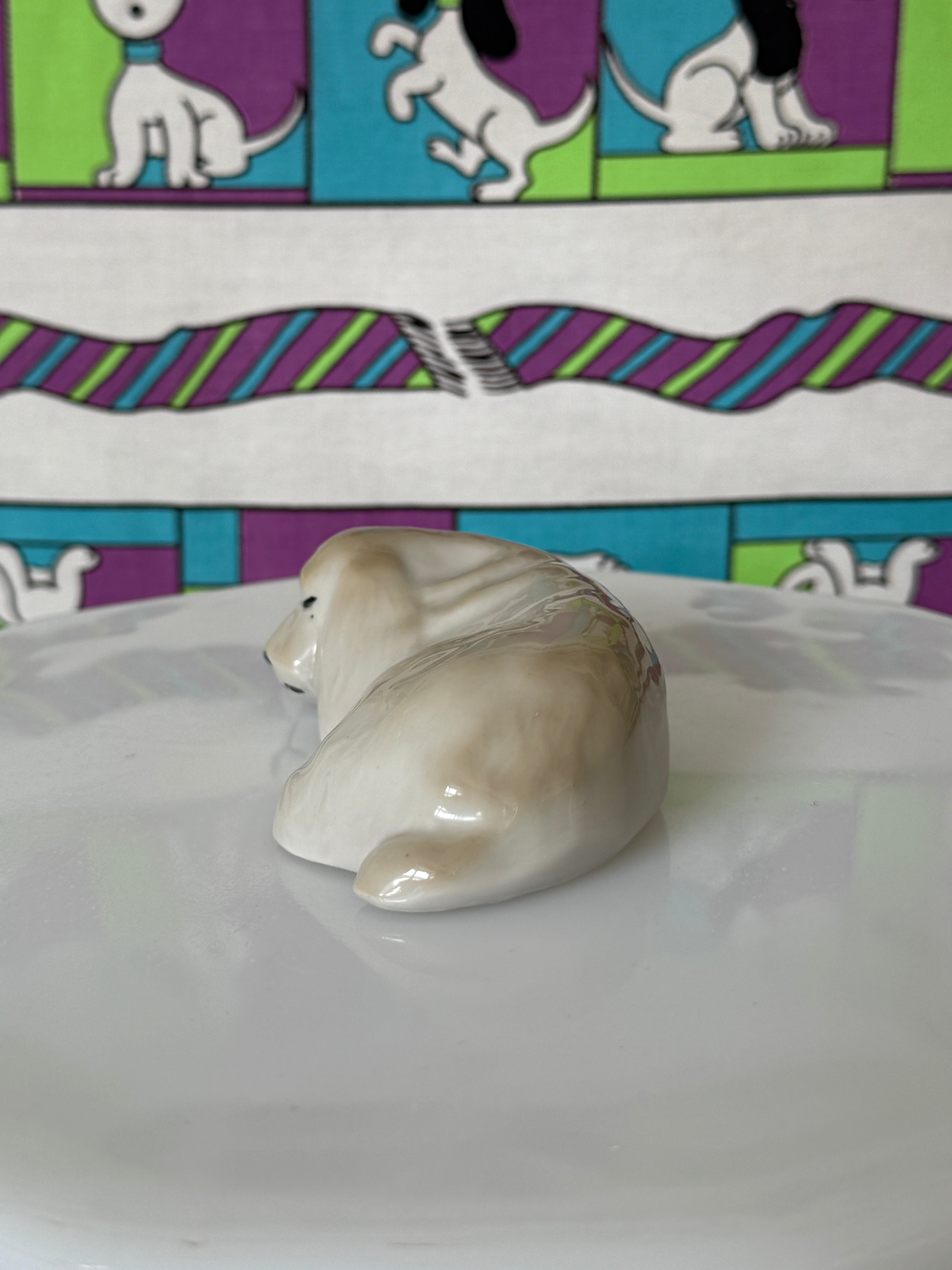 Vintage Sleeping Dog Figurine