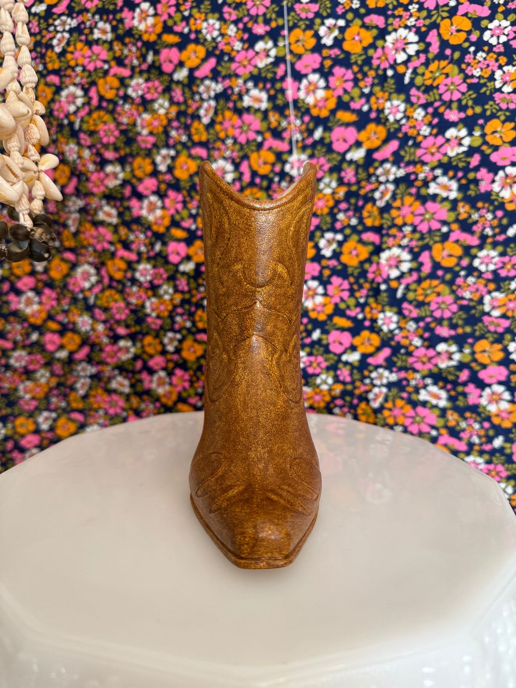 Vintage Cowboy Boot Vase