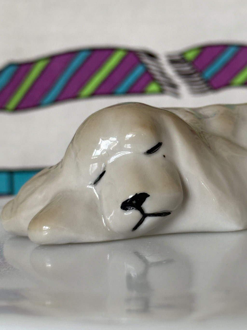 Vintage Sleeping Dog Figurine
