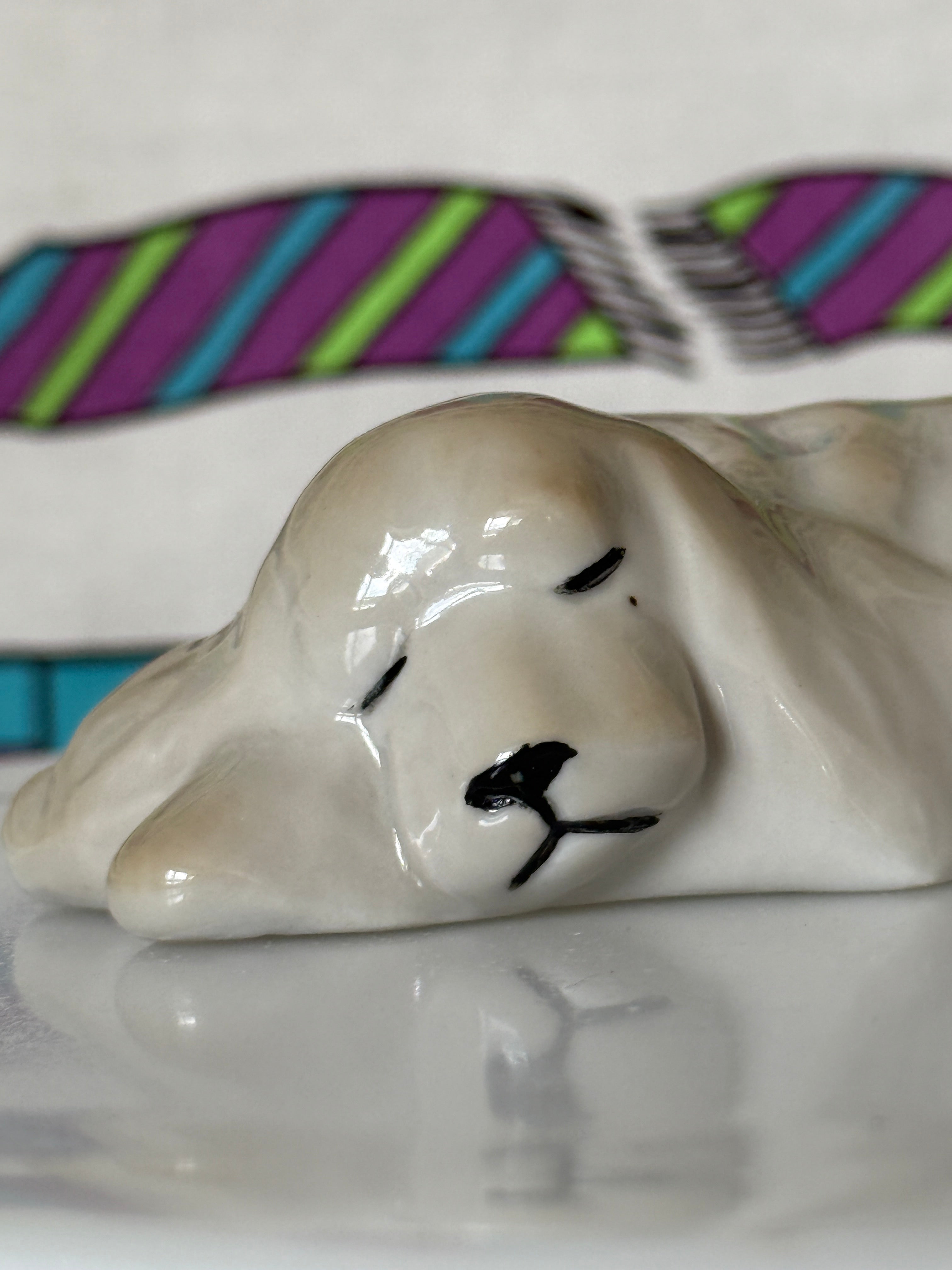 Vintage Sleeping Dog Figurine