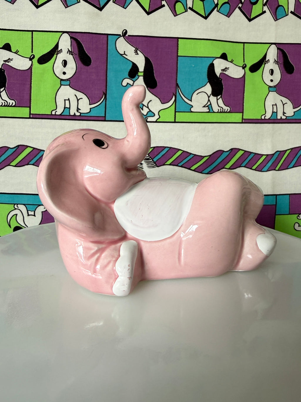 Vintage Pink Elephant Piggy Bank