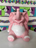 Vintage Pink Bow Tie Elephant Piggy Bank