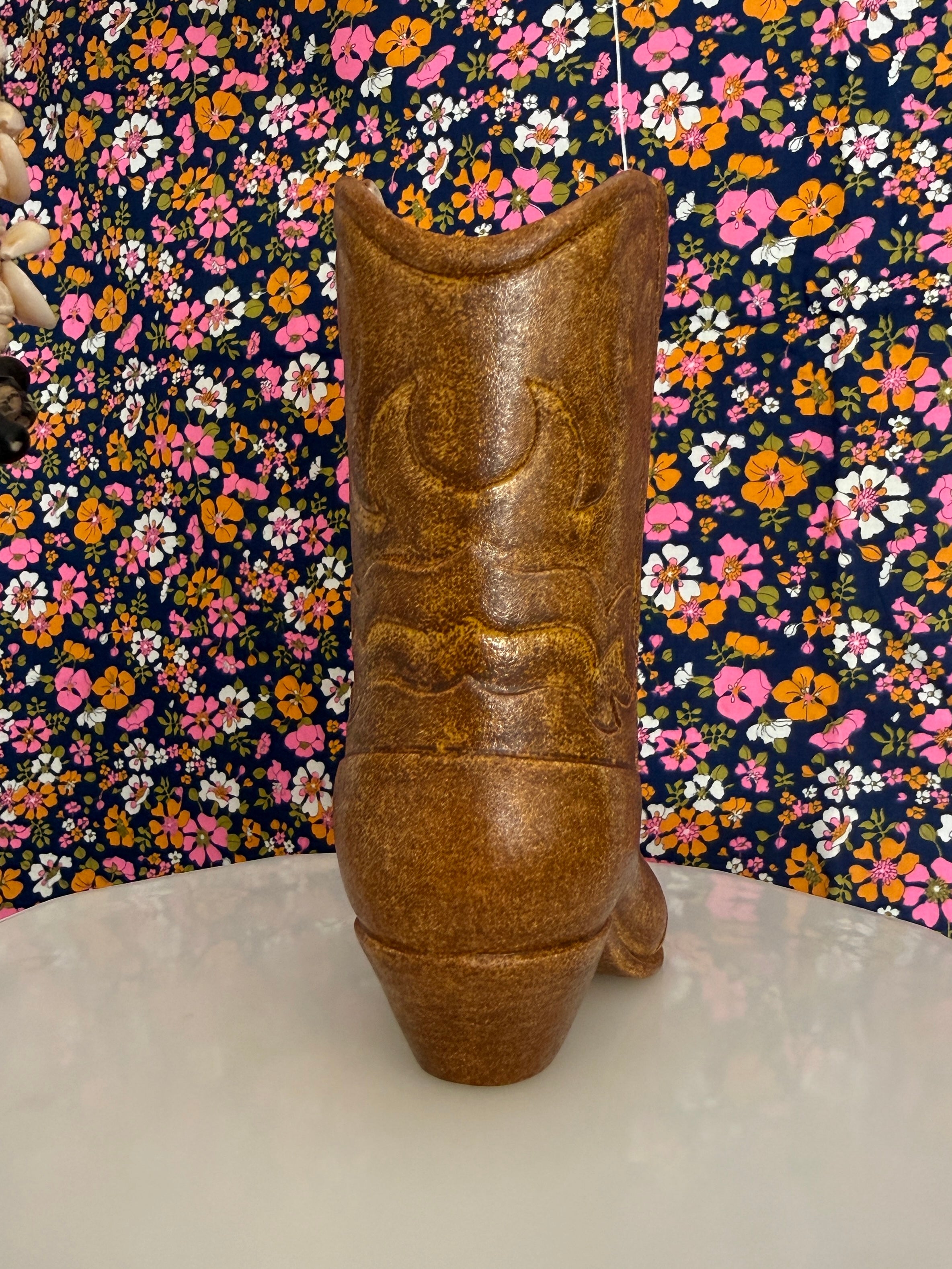 Vintage Cowboy Boot Vase