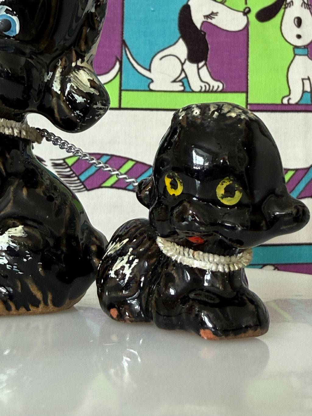 Vintage Redware Poodle Family