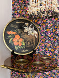 Vintage Hawaiian Hibiscus Tray & Coaster Set