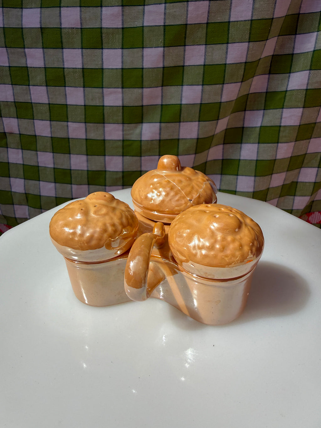 Vintage MCM Iridescent Muffin Shaker Set