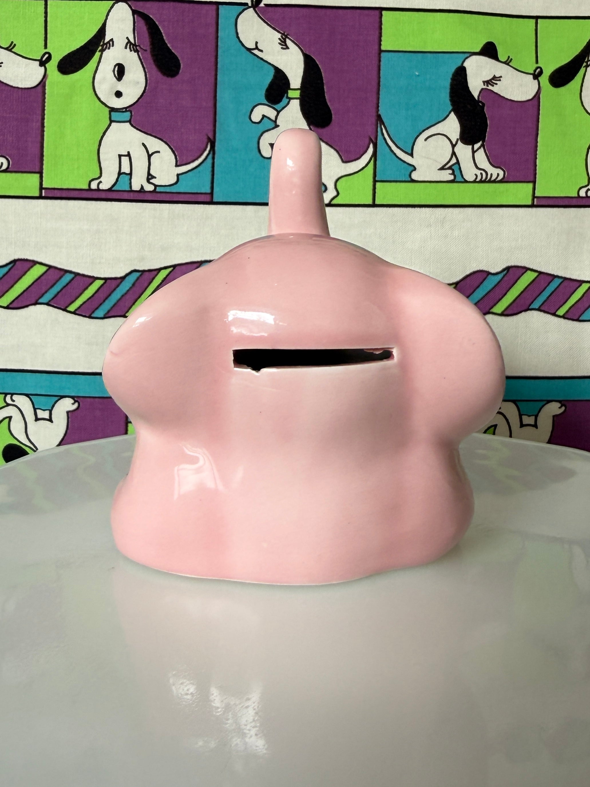 Vintage Pink Elephant Piggy Bank