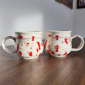 Vintage Handthrown Orange/Brown Speckle Mugs (pair)