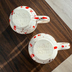 Vintage Handthrown Orange/Brown Speckle Mugs (pair)